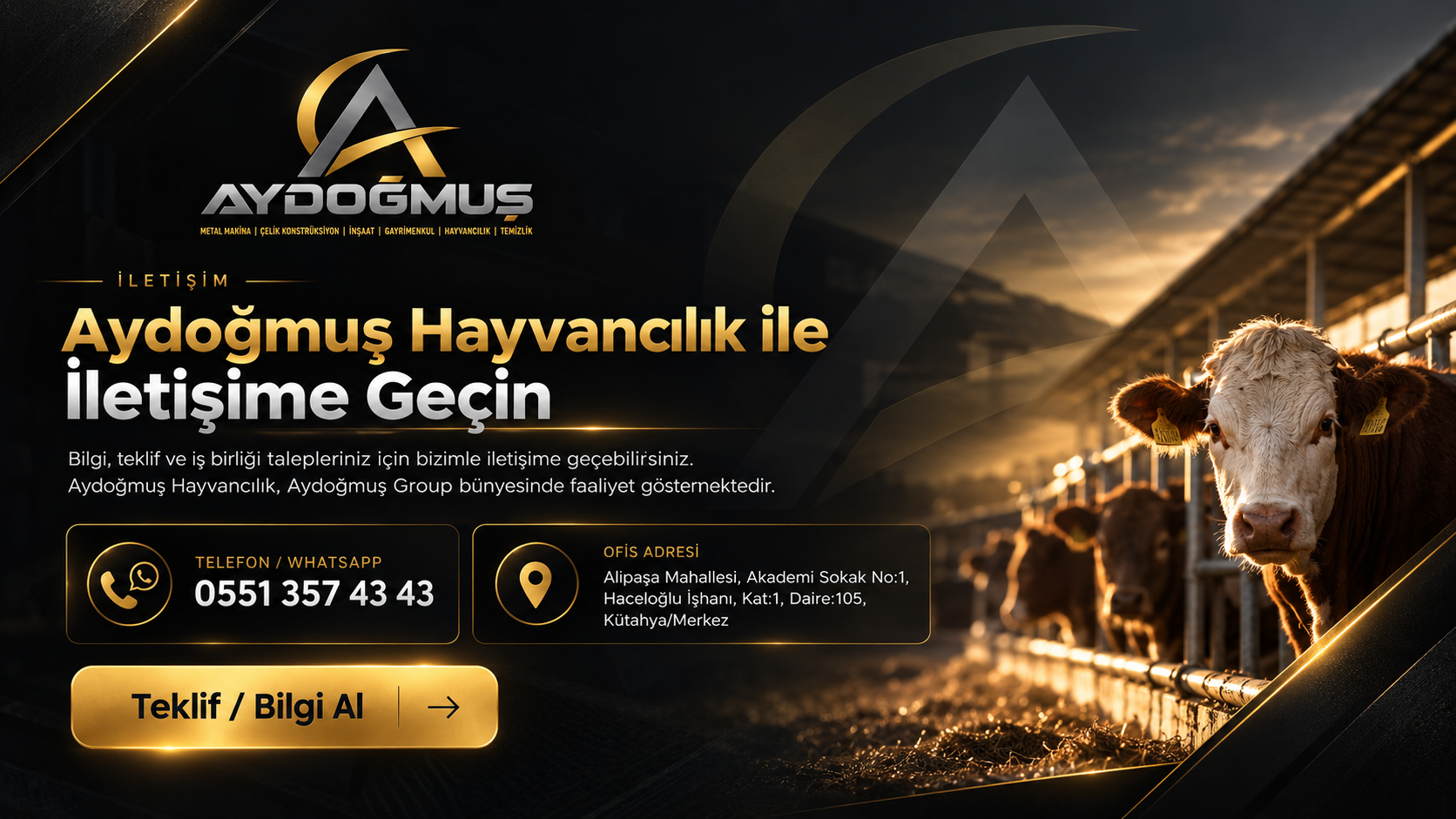 Aydoğmuş Hayvancılık iletişim görseli